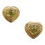 Yellow Diamond Heart Stud Earrings Double Bezel With Ridges in 18k Yellow Gold, A Pair For Sale
