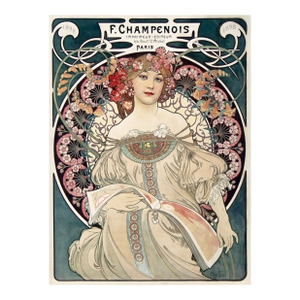 F. Champenois — Alphonse Maria Mucha Art Nouveau Reproduction Print, 18" × 24"