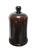 Antique Amber Glass Apothecary Dome Cloche With Ground Glass Finial For Sale