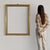Antique Italian frame from the second half of the 19th century. Finely carved and gilded wood and plaster furniture of...