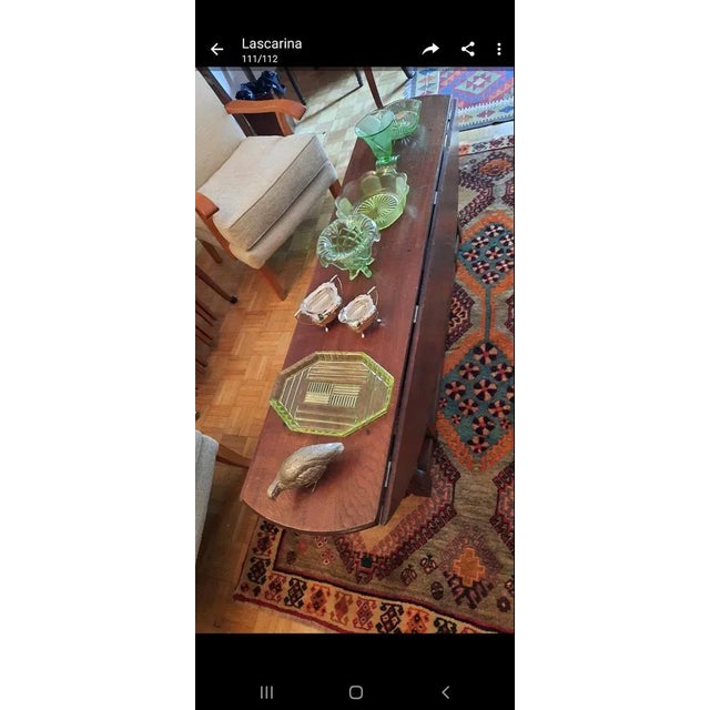 Very unusual table,due to size,when unfolds comes to 145 × 95 cm. When is folded dimensions are : 145 × 31cm Height 50cm