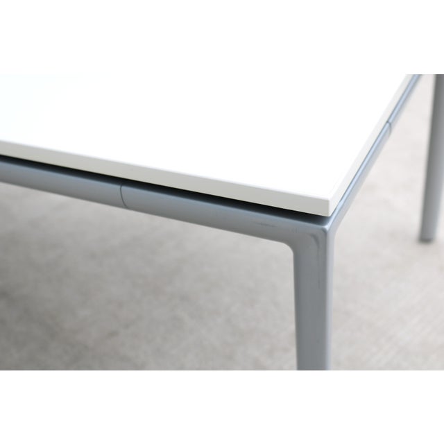 Modern Chris Adamick for Allsteel Parallel Rectangular White Top Coffee Table For Sale - Image 11 of 12