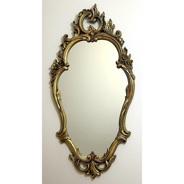 Hollywood Regency Vintage Hollywood Regency Ornate Oval Mirror by Syroco For Sale - Image 3 of 13
