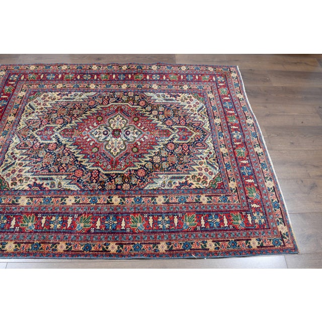 Textile 1970s Vintage Handmade Wool Cotton Burgundy Area Rug For Sale - Image 7 of 11