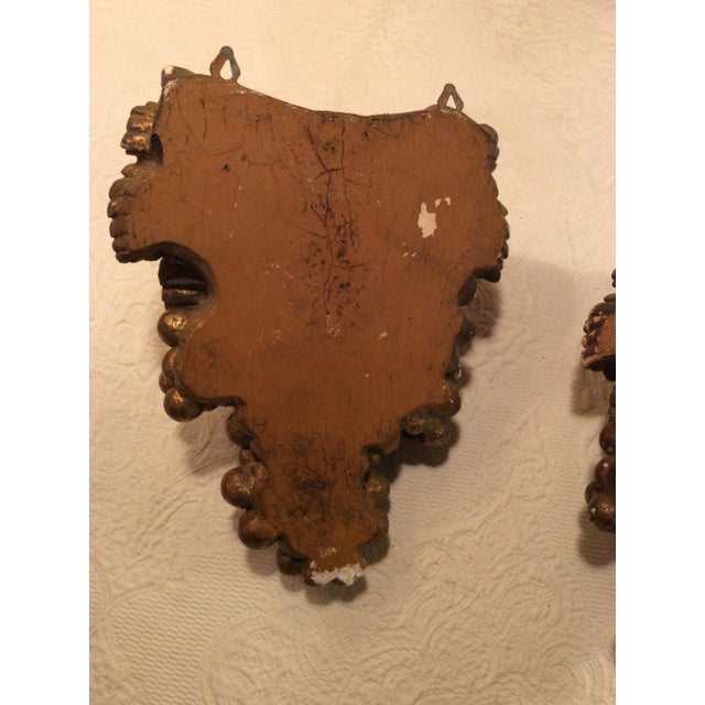 Sculpture Materials 1940s Gilded Grape Wall Pockets - Pair For Sale - Image 7 of 12