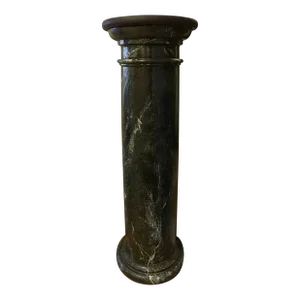 Large Mid-Century Wooden Neoclassical Empire Faux Marble Wooden Plant Stand Column Pedestal