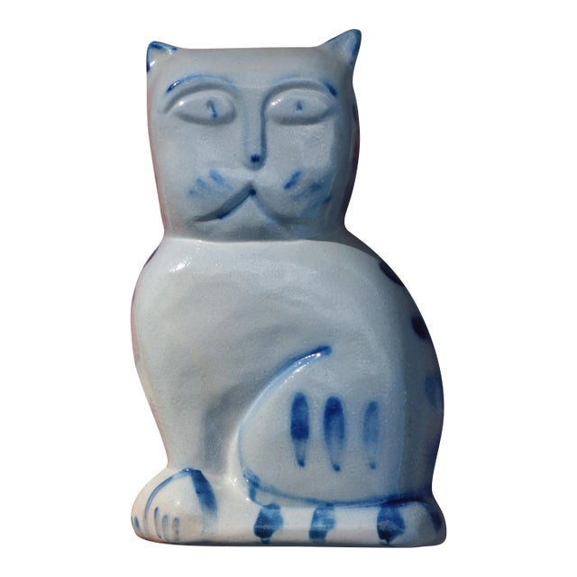 Eldreth Pottery Stoneware Cat Figure For Sale