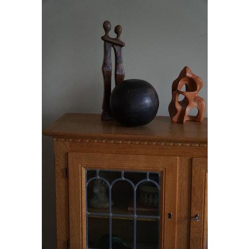 Vintage Danish Cabinet in Oak with Glass Front, 1950s For Sale - Image 12 of 18