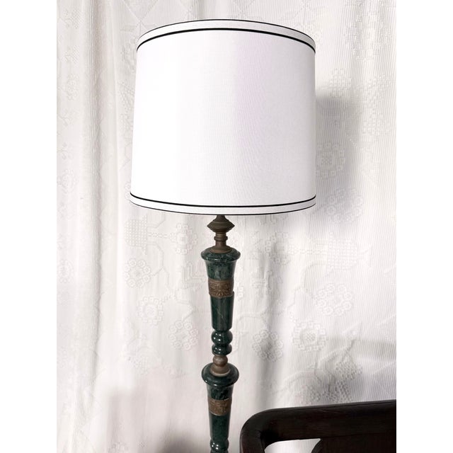Green Frederick Cooper Brass and Green Marble Floor Lamp For Sale - Image 8 of 15