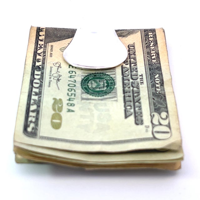 Tiffany and Co. 1990s Tiffany & Co Estate Thumb Print Money Clip by Elsa Peretti Sterling Silver 17 Grams For Sale - Image 4 of 8