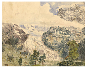 F. Devis, Lower Grindelwald Glacier, Switzerland, 1850s, Watercolour