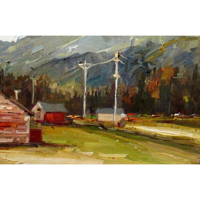 This artwork titled "Truckee Rail Yard II" 2015, is an oil painting on canvas by noted American artist Andrew (Andy)...