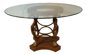 Vintage Woven Rattan and Claw Foot Center Table