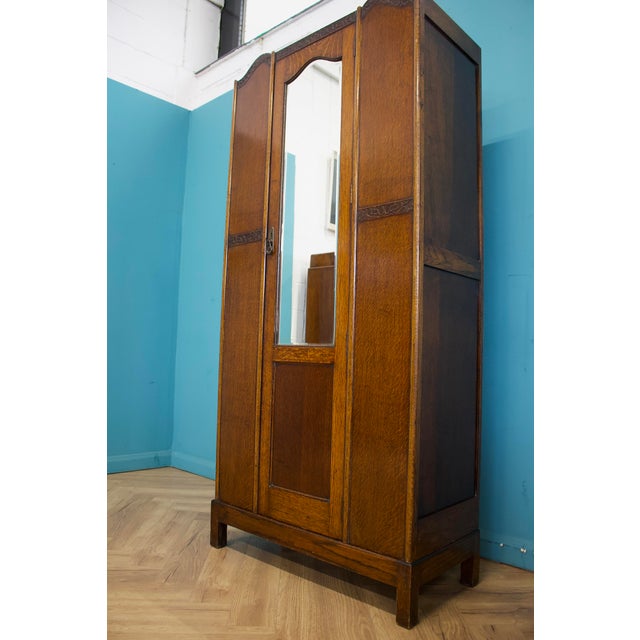 1930s Vintage Art Deco Oak Hall Cupboard, 1930s For Sale - Image 5 of 9
