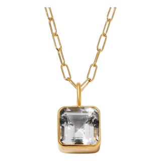 Mini Charm Necklaces (Clear Quartz) For Sale