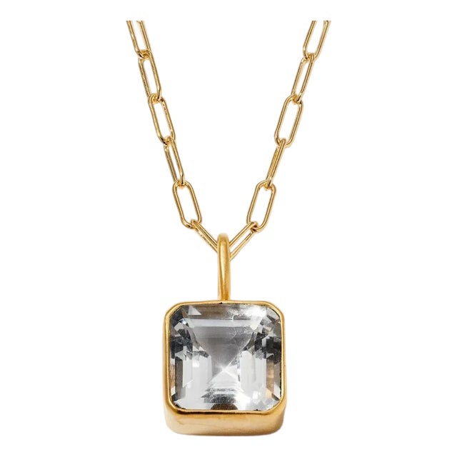 Mini Charm Necklaces (Clear Quartz) For Sale