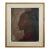 Mid-Century Modern 'Profile in Burgundy' Vintage Original Swedish Figurative Portrait Oil Painting, Framed For Sale