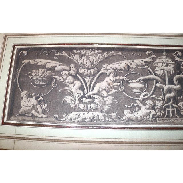 Figurative Antique Original 18th Century Italian Design for Frieze Figural Drawing Painting For Sale - Image 3 of 11