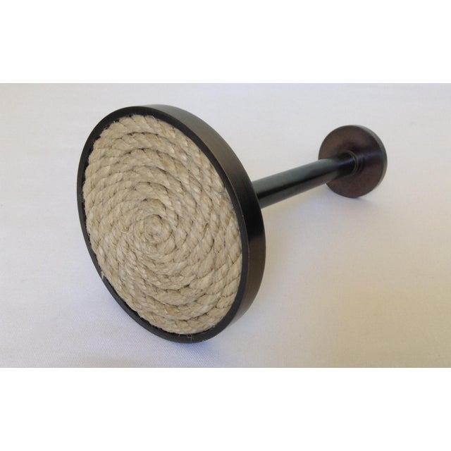 C.1990s German Brushed Bronze Brown Nickel Tieback With Nautical Rope Detail For Sale - Image 4 of 8