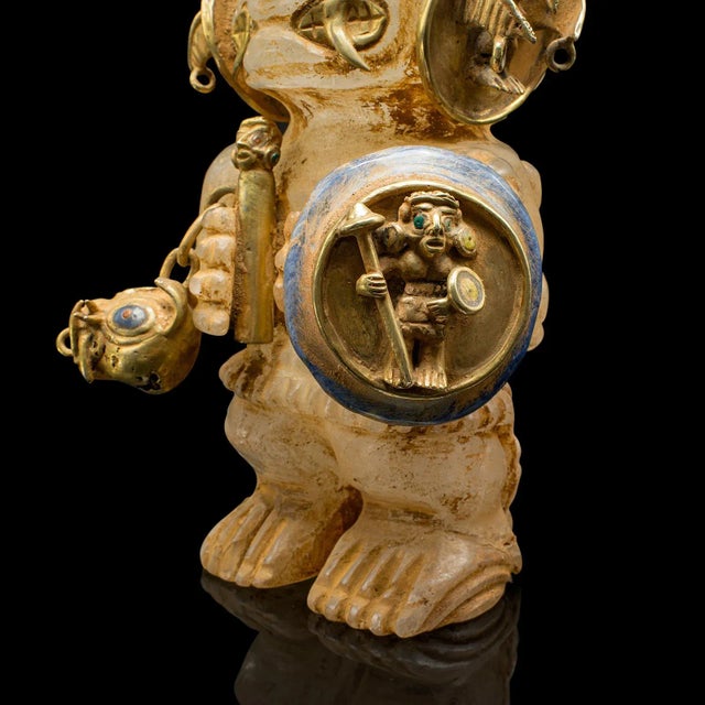 Yellow 1950's Tall Vintage Tribal Figure For Sale - Image 8 of 10