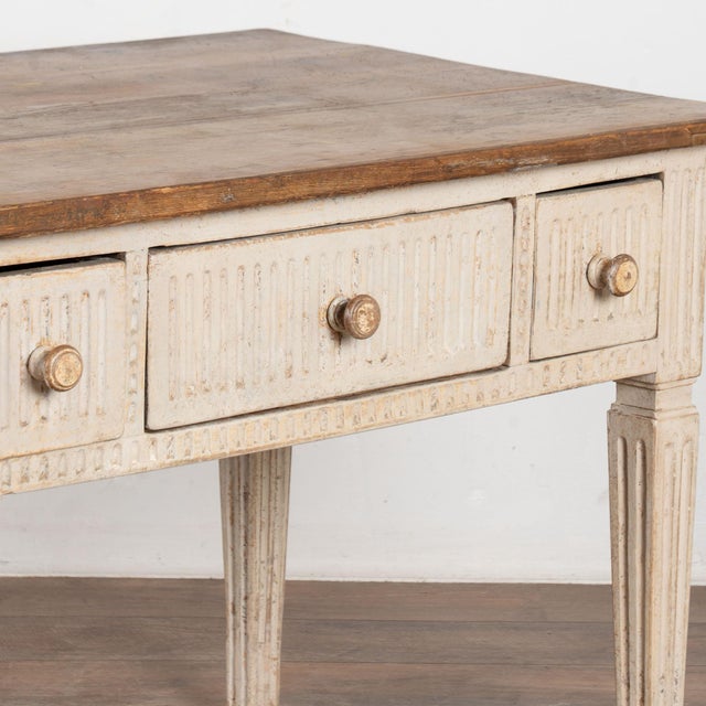 19th Century Original Painted Swedish Pine Side Table Console For Sale - Image 13 of 15
