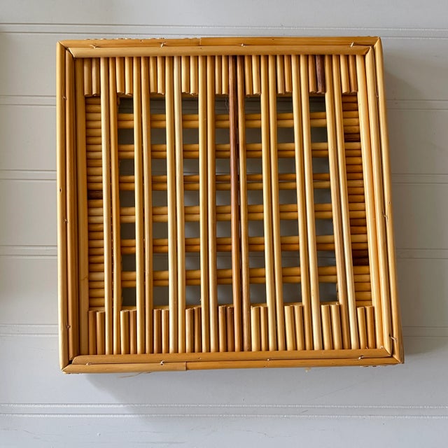 1970s Bamboo Square Stacking Baskets - Set of 4 For Sale In Nashville - Image 6 of 13