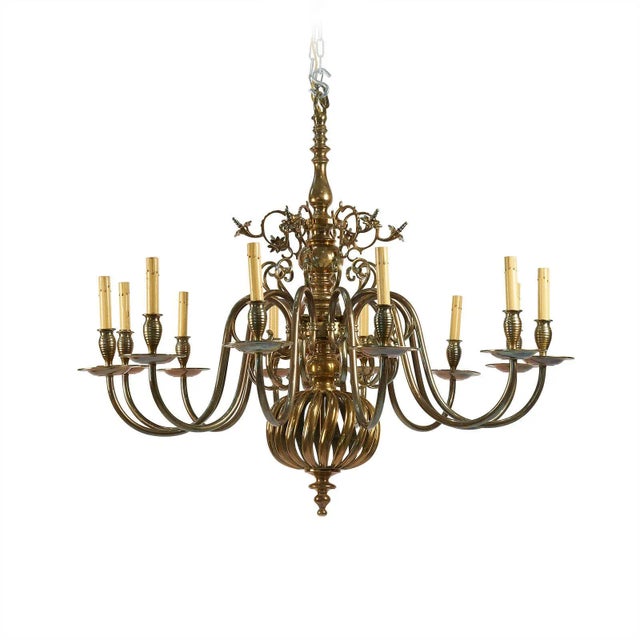 Baroque Style Brass Chandelier For Sale In San Francisco - Image 6 of 6