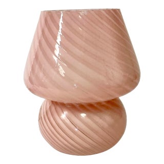 Vintage Boho Chic Hollywood Regency Murano Style Mushroom Table Lamp. For Sale