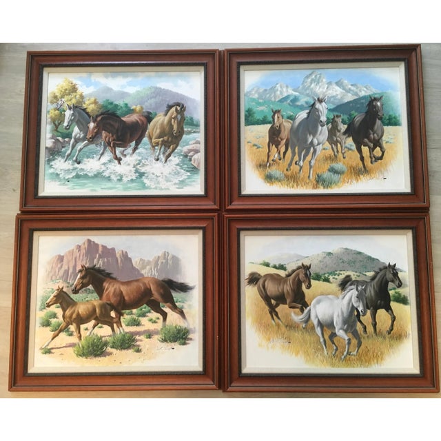 Arthur Saron Sarnoff Original Painting on Board of Horses Running in Stream For Sale - Image 10 of 11