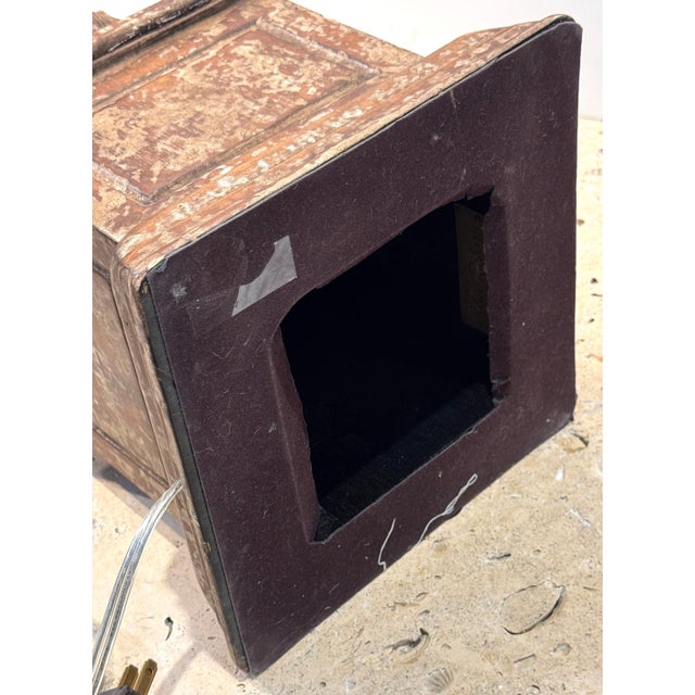 Wood Pair of Italian Baroque Style Carved & Polychromed Wood Urns, Now as Lamps For Sale - Image 7 of 18