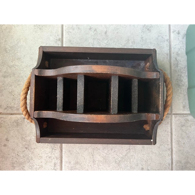 Vintage Wood Rustic style Organizer box. Originally used as a desk caddy holding letters and mail. Made of thick solid...