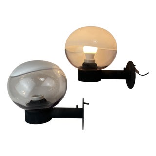 Murano Wall Lamps attributed to Vistosi, Italy, 1980s, Set of 2 For Sale