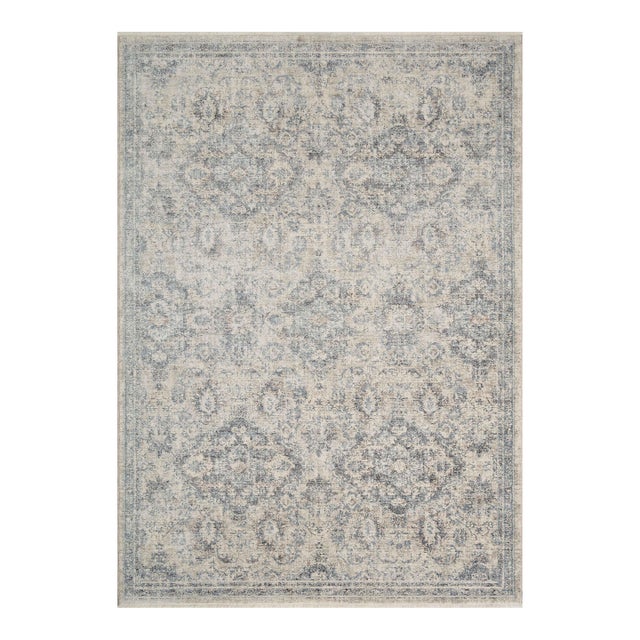 Amber Lewis x Loloi Zuma Pebble / Stone 5'-3" x 7'-9" Area Rug For Sale