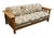 FLEXSTEEL Quarter Sawn Oak Mission Style 82" Sofa w. Floral Upholstered Cushions 31" High 82.25" Wide 57.25" Deep Arms:...