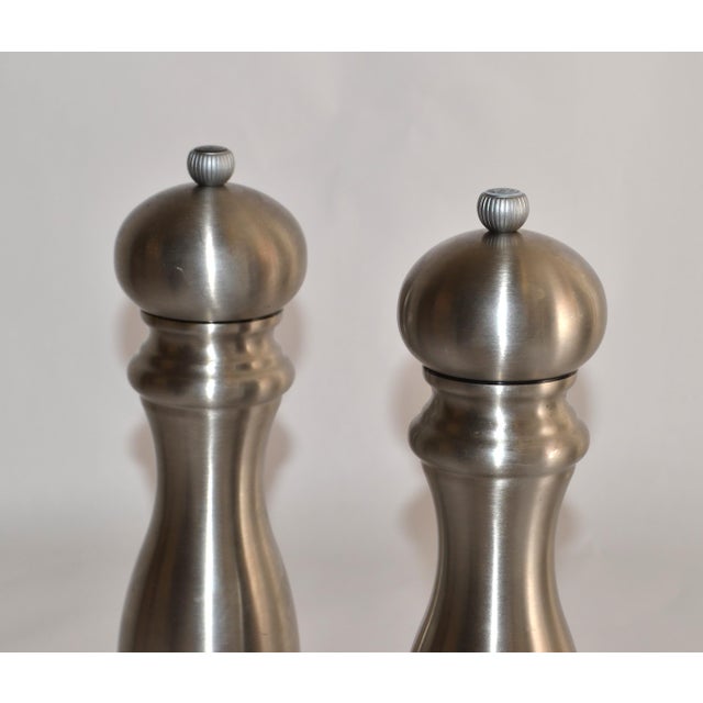 Metal Large Peugeot Paris Stainless Steel Bistro Pepper and Salt Mill For Sale - Image 7 of 17