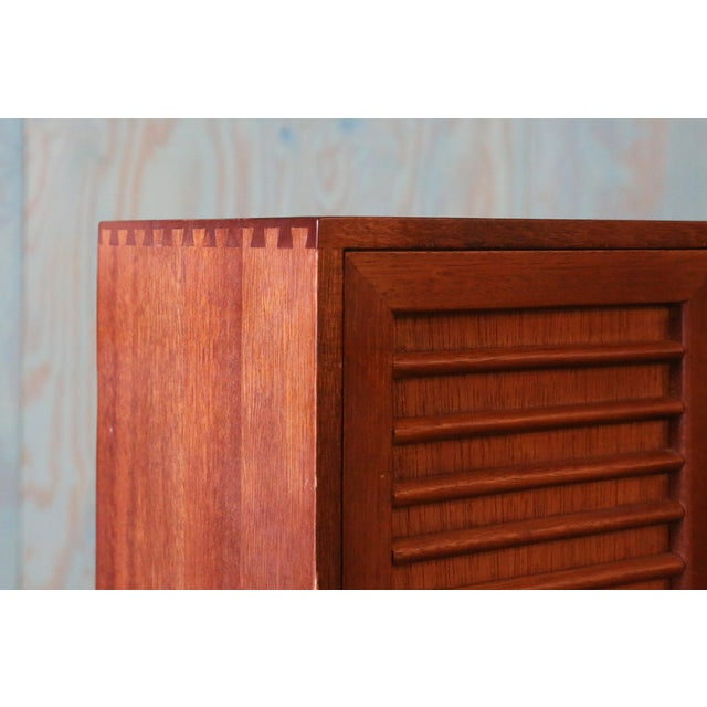 Studio Made Walnut Mid Century Modern 2 Sided Cabinets Set of 3 For Sale - Image 9 of 13