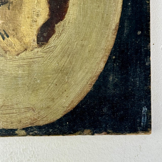 Stunning Antique Folk Art Oil on Board Painting of Boston Terrier Dog For Sale - Image 4 of 7