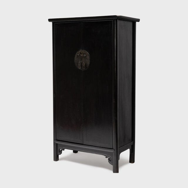 Chinese Antique Chinese Black Lacquer Noodle Cabinet, 19th Century For Sale - Image 3 of 6