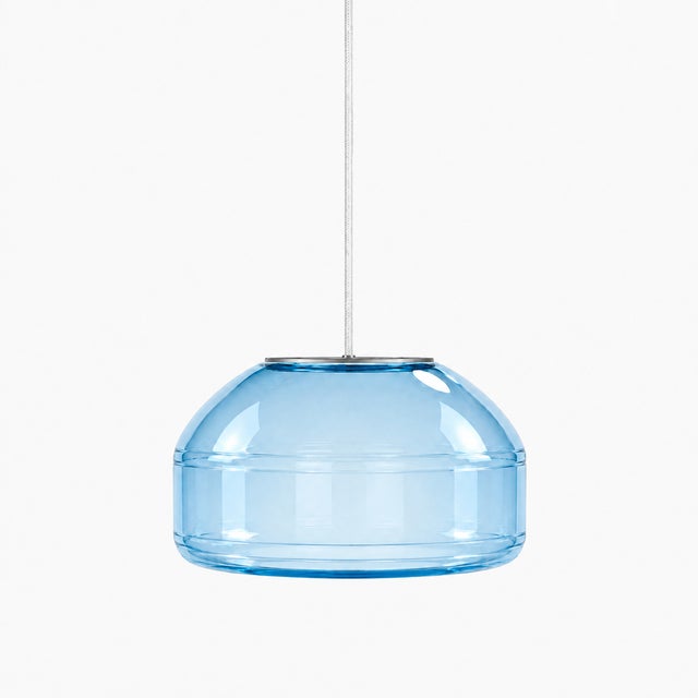 Aqua Blown Glass Pendant Light by Artem Zakharchenko-Halytskyi For Sale - Image 6 of 6