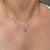 Navy Blue Vintage-Inspired Blue Sapphire & Diamond Floral Pendant Necklace 14k White Gold For Sale - Image 8 of 14