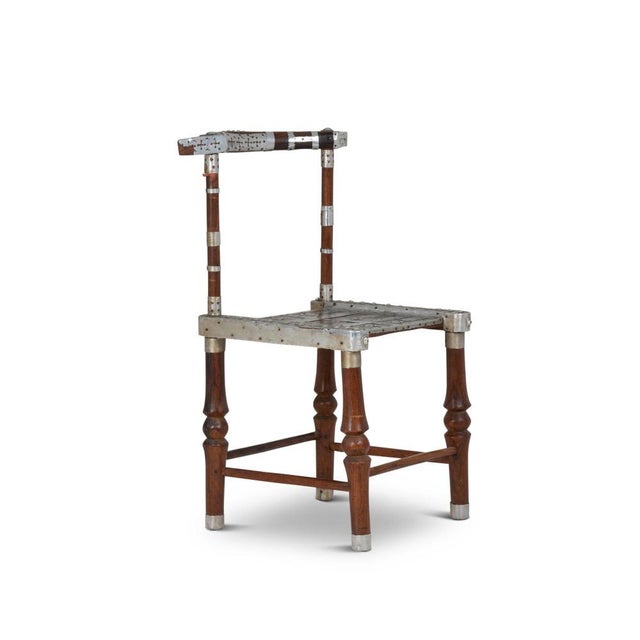 20th Century Chair with Hammered Metal Decoration For Sale - Image 12 of 12