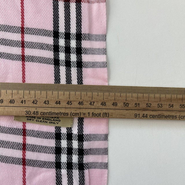 Burberry Pink Plaid 100% Cashmere Scarf | Chairish