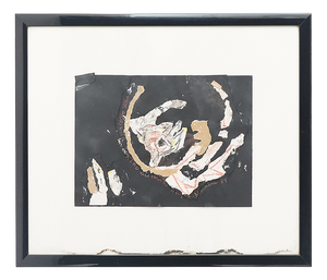 Ansgar Elde, Composition, Mixed Media on Cardboard, 1980s, Framed