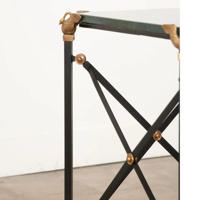 Emerald French Empire Style Marble Topped Table For Sale - Image 8 of 12