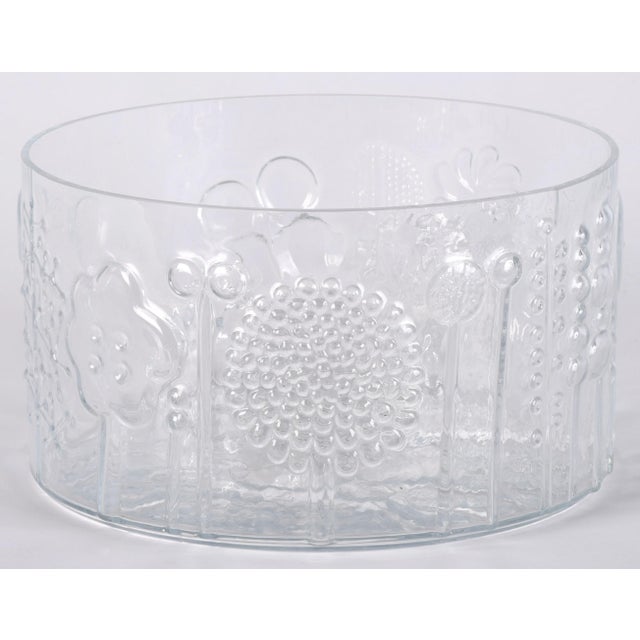 Mid-Century Modern Iittalla Flora Oiva Toikka Large Glass Vintage Salad Bowl For Sale - Image 3 of 9