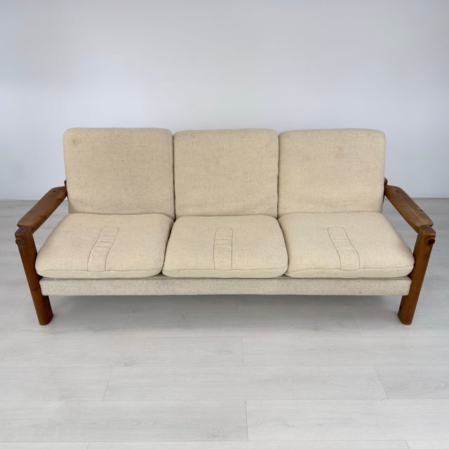 Danish Pine Three-Seater Sofa 1960s For Sale In New York - Image 6 of 13