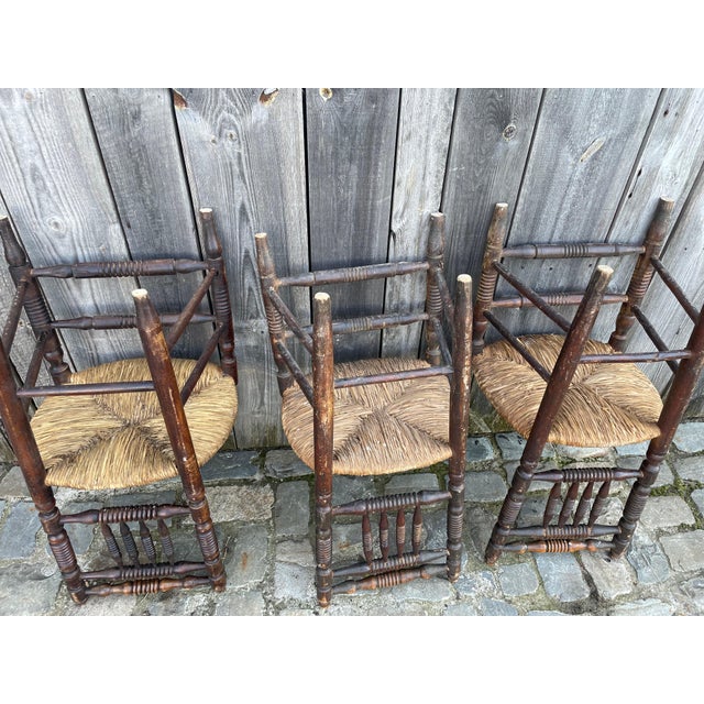 Farm Straw Chairs, 1890s, Set of 3 For Sale - Image 12 of 13