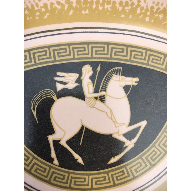 Mid-Century Modern Mid-Century Greek/Roman Trojan Horse Motif Pink Ashtray For Sale - Image 3 of 4