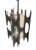 Brutalist Iron Pendant Lamp With Gold Leaf Accent For Sale - Image 4 of 8