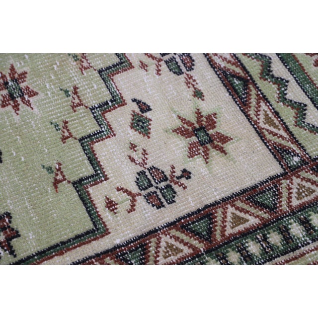 Green 1980s Turkish Green Oriental Rug For Sale - Image 8 of 10